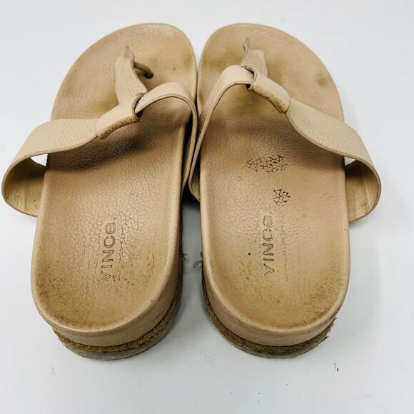 Vince Pebble Leather Thong Sandal Flip Flop - 6 - Picture 4 of 7